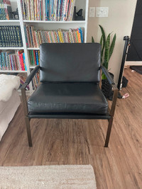 Pair of Accent Chairs - Ashley Furniture black leather type