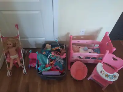 Toy, dolls, crib etc, View more