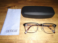 men's glasses + case + polishing cloth