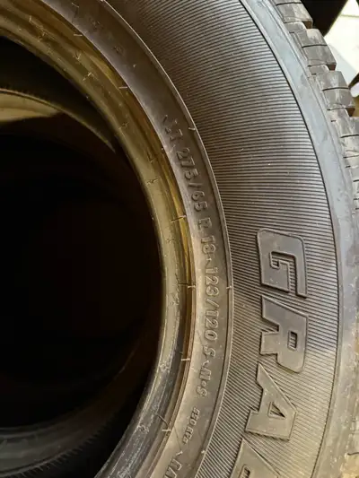 New General Grabber HTS 60 truck tires. Size LT 275 65 r18. They are brand new. Located in Petawawa.
