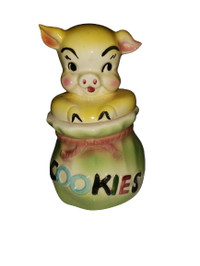 Vintage American Bisque "Pig in a Poke" Cookie Jar Made in USA