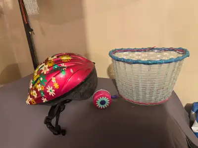 Girls Bike Helmet , Basket and Bell. $15 all, View more