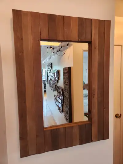 Large Solid Wood Framed Wall Mirror (91 x 71 cm), View more