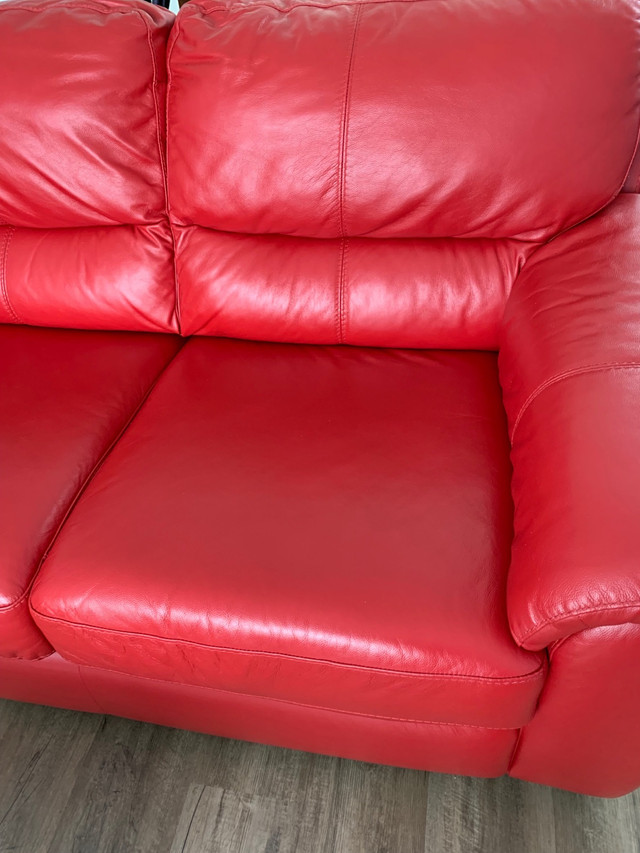 Beautiful red leather couch and love seat  in Couches & Futons in St. John's - Image 2
