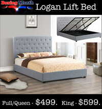 Queen Logan Lift Bed, IN STOCK, on clearance, $499, NEW