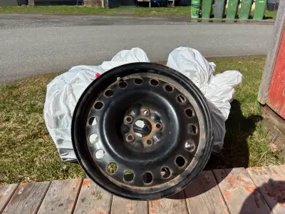 Set of 4 - 17" steel winter wheels. Originally installed new on 2023 Hyundai Kona. In good overall c...