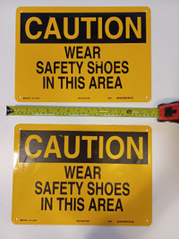 Metal Signs - Caution Wear Safety Shoes