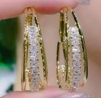 Beautiful Hoop Earrings  18 K Gold Plated