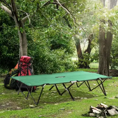 Outsunny 76" Two Person Folding Camping Cot Outdoor Portable Dou, View more