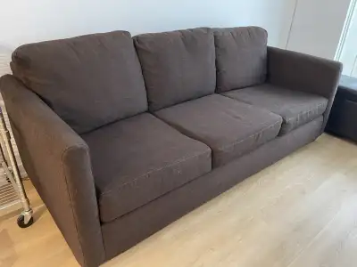 Moving Sale ! Brown 3-seat Sofa from HBC $125 ! pick up downtown, View more