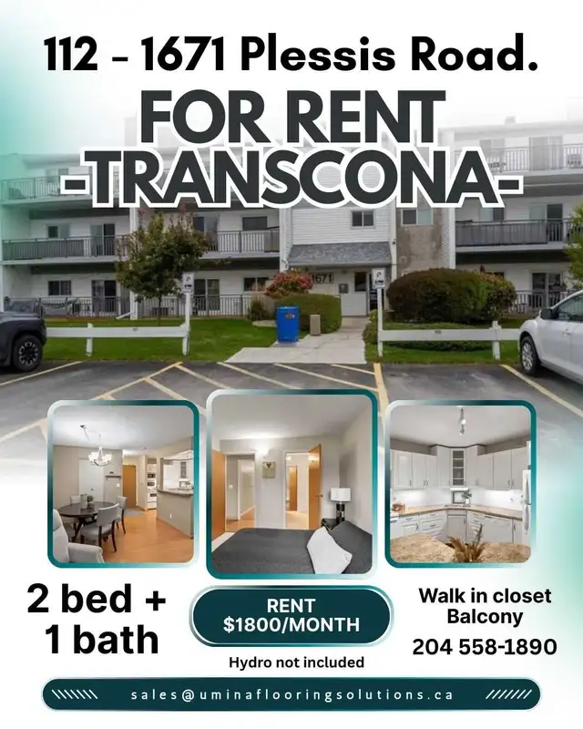 Transcona 2 Bed   1 bath condo for rent