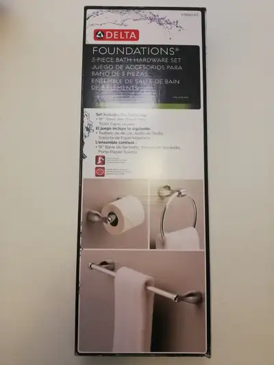 New Delta Foundations 3 Piece bathroom Kit Polished Chrome, View more