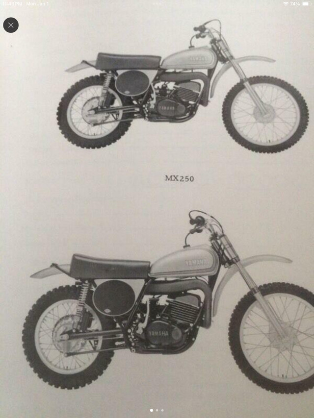 1972 Yamaha MX250 MX360 Parts List in Motorcycle Parts & Accessories in Winnipeg - Image 2