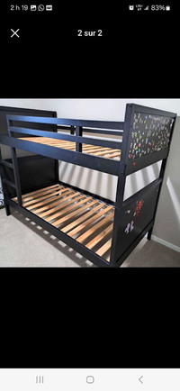 Bunk bed with slats