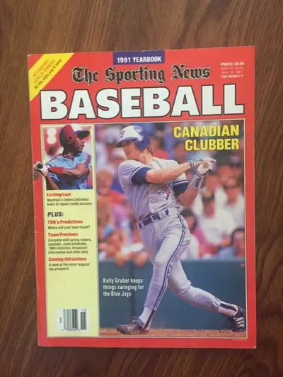 1991 The Sporting News Baseball Yearbook - Kelly Gruber on cover, View more