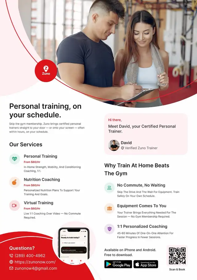 Zuno in home Personal Training