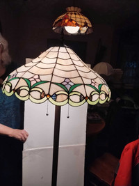 Tall Tiffany Stained Glass Floor Model Lamp 64" Tall