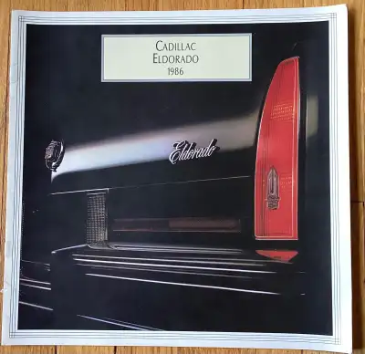 1986 CADILLAC ELDORADO AUTO BROCHURE FOR SALE THIS LARGE SIZE BROCHURE HAS 11 PAGES SHOWING MODELS O...