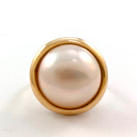 14k Yellow Gold Mabe Pearl Ring, Rize 5.75 (00022590)
