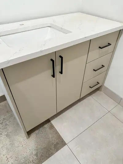 Beige 42” bathroom vanity cabinet , View more