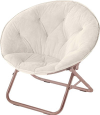 Urban Shop Faux Fur Saucer Chair with Metal Frame, One Size