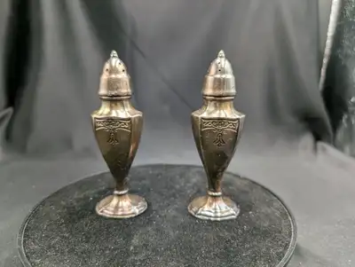 Vintage Viking Plate EP Lead Silver Plated Salt and Pepper Set, View more