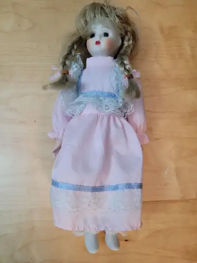 Porcelain Doll Pink Rustic Dress, View more