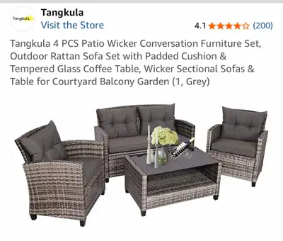 4 piece wicker patio furniture set, View more