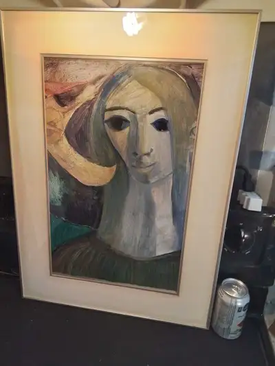 Framed Abstract Painting of a Woman, View more