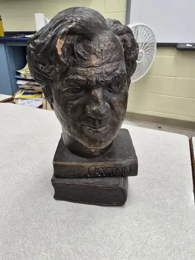 Plaster or clay bust of Irving Layton. Sold as is.