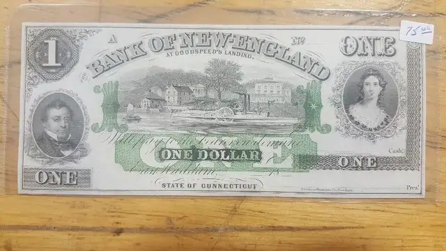 1 Dollar Bank of New     England Banknote in Arts & Collectibles in Mississauga / Peel Region - Image 2