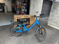 One blue Swift Lite 3 electric bike Biktrix with a 350W hub driv