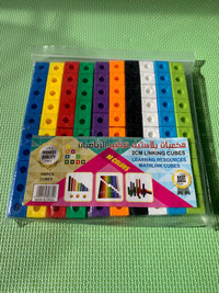 100 Pieces of MathLink Cubes- 2 cm Linking cubes-High Quality.