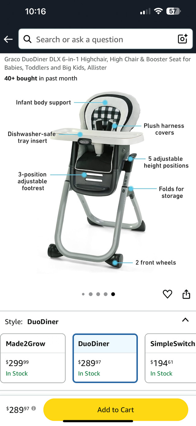 *Excellent Graco DuoDiner DLX 6 -in- 1 Highchair & Booster seat* in Feeding & High Chairs in Oshawa / Durham Region - Image 3