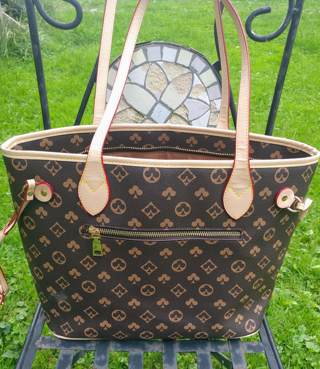 New COACH BAG (Like Neverfull LV) BROWN TAN Zippers Lined TOTE