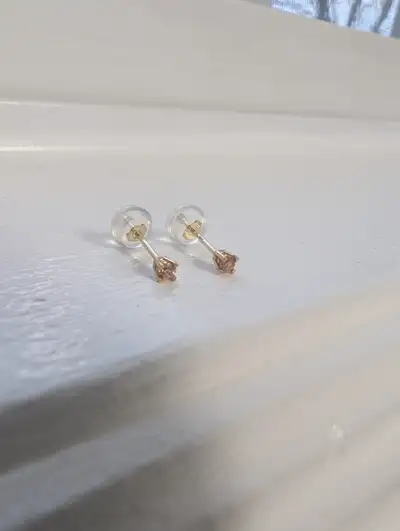 Brand New 14K Yellow Gold Diamond Earrings For Sale, View more