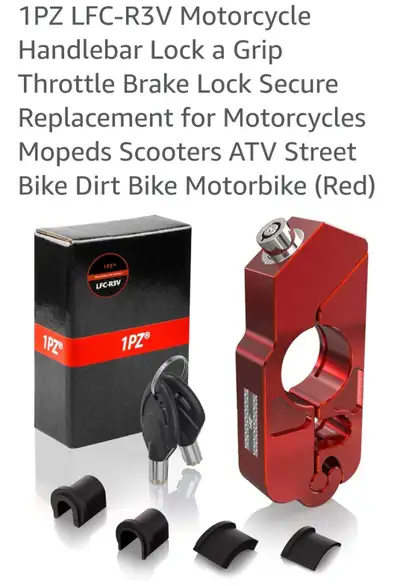 Secure your motorcycle with this 1PZ LFC-R3V handlebar lock, designed as a grip throttle brake lock...