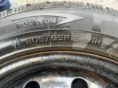 Honda/ Mazda Winter tries on rims 205/55R(16" the rims in good condition and the tires good for one...
