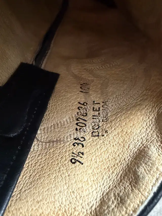 Boulet black leather cowboy/western boots men’s size 9.5 3e  in Men's Shoes in Oakville / Halton Region - Image 8