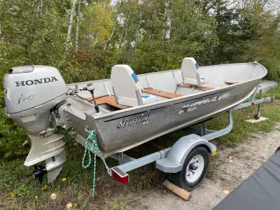 16’ misty river with 40hp 4 stroke Honda Runs great Comes with trailer Make an offer