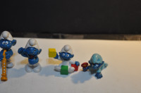 Smurf original rare lot of 4 Baby Toy Blocks – Jokey- Flautist-