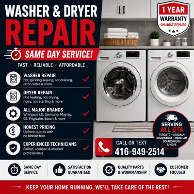     Fridge Washer Dryer Repair | Call 416-949-2514, View more