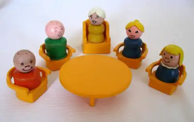 VINTAGE FISHER PRICE LITTLE PEOPLE LOT of FIVE with ACCESSORIES, View more