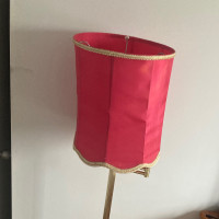 Indoor Floor Lamp Gold with Red Shade 