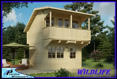 Under Permit Bunkie log Cabin KITS with EXTRAS INCLUDED, View more