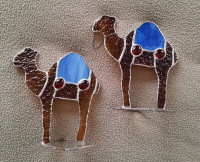 STAINED GLASS CAMELS  - $10 EACH PIECE