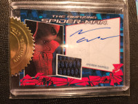 Spiderman Andrew Garfield autograph costume card