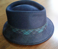 100% Wool Fedora Hat with Ear Flaps - Size M/L