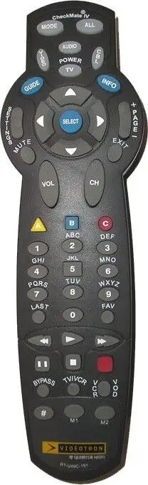 Télécommande videotron RTU49C RCU49C CheckMate IV cable illico, View more