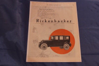 1923 Rickenbacker Six & Sedan Original Ad 2 Pages